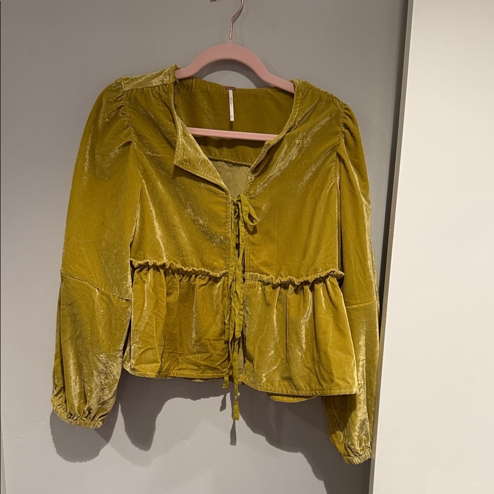 Free People Olive Green Blouse